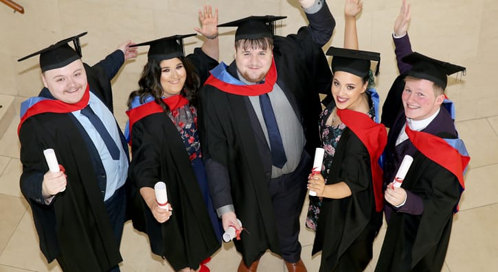 Students celebrate after graduating 